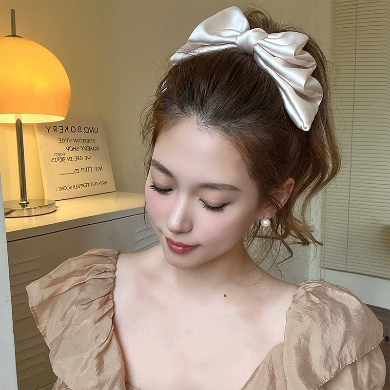 甜美立体温柔韩版蝴蝶结简约头饰名媛抓夹发夹弹簧夹卡子法式优雅