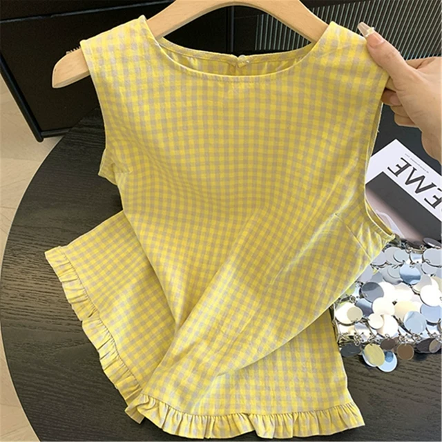 【高级感】深圳南油高端轻奢女装格子圆领马甲坎肩背心夏季韩系木