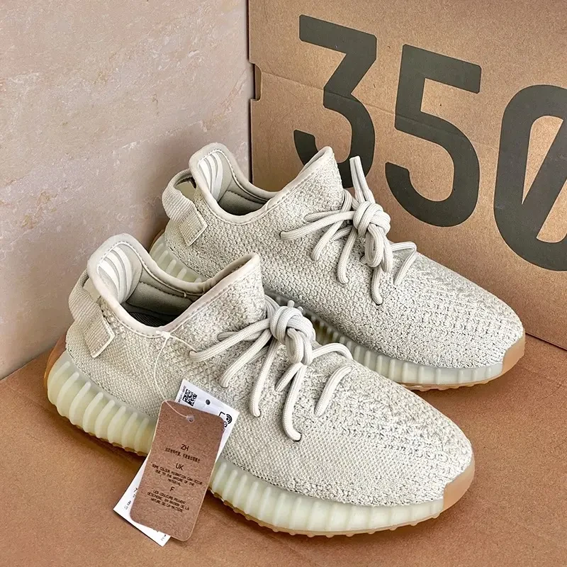 官网正品库椰子鞋350芝麻灰男女款og yeezy透气百搭运动休闲鞋子