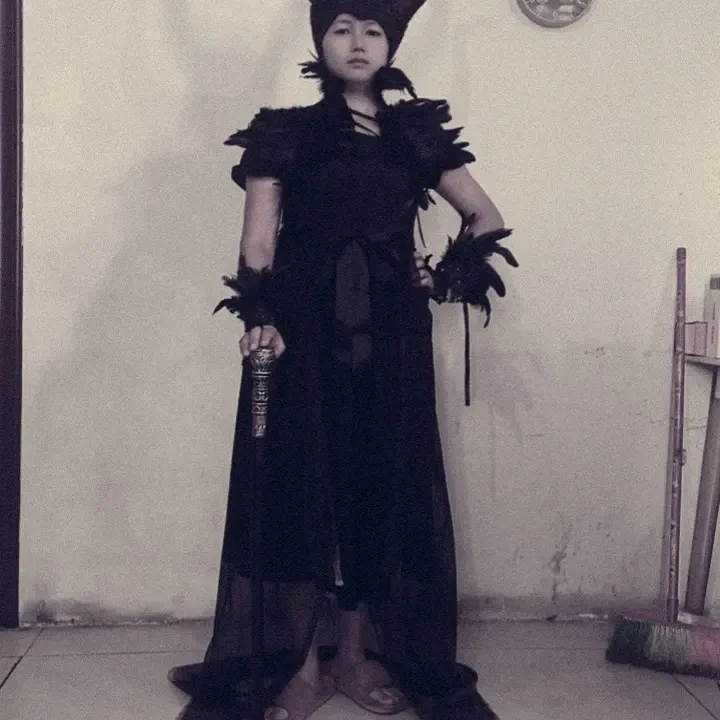 万圣节恶魔cos黑色牛角头套派对沉睡魔咒女巫睡美人面具