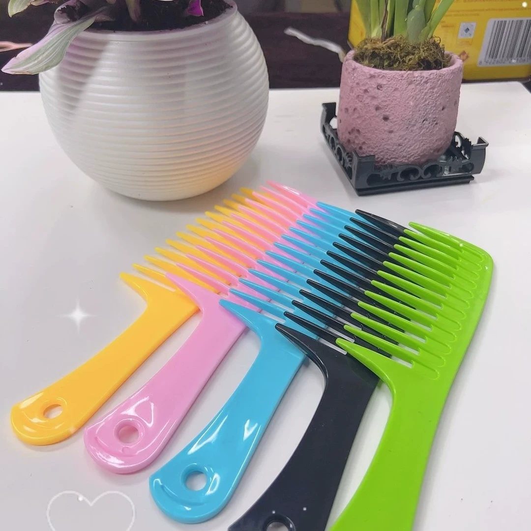 家用女士美发专用大齿宽齿卷发梳子防静电塑料头梳打结长发顺发