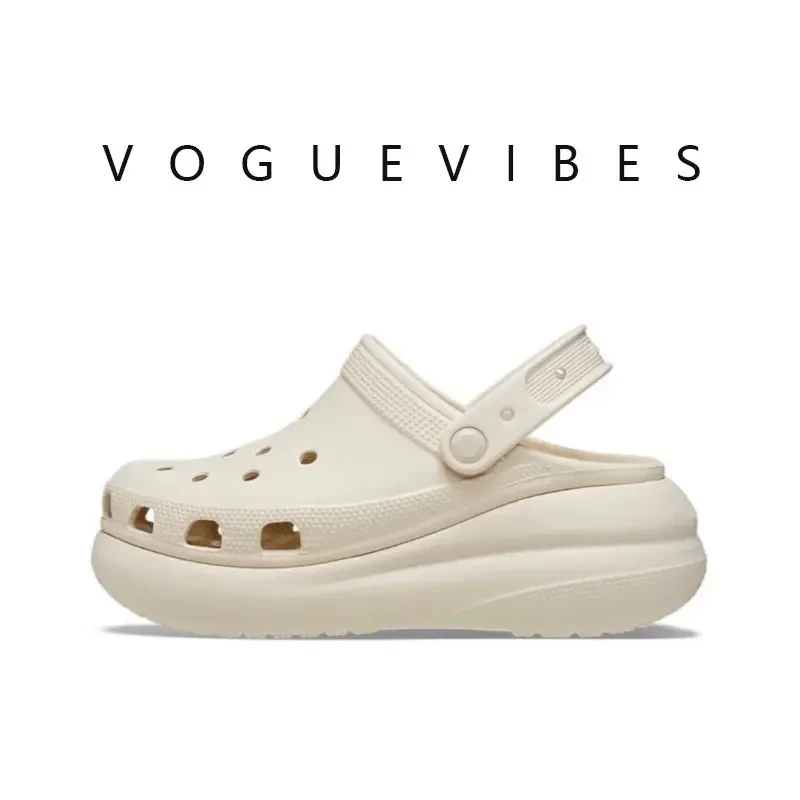 【白敬亭同款】泡芙洞洞鞋女夏厚底增高防滑户外沙滩软底包头凉拖鞋