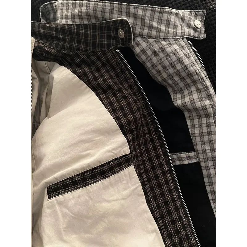 美式哈灵顿夹克二代男春秋cleanfit重磅水洗帆布立领工装外套