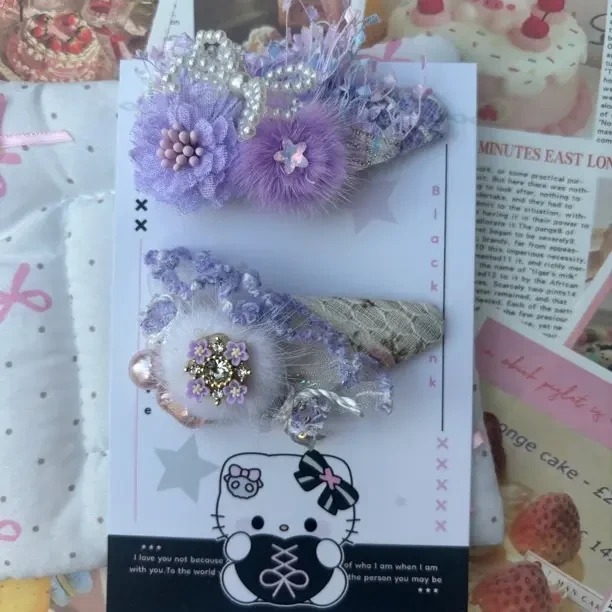 非金属小仙女宝贝的高级感水晶蝴蝶发夹甜美超仙侧边刘海夹头饰