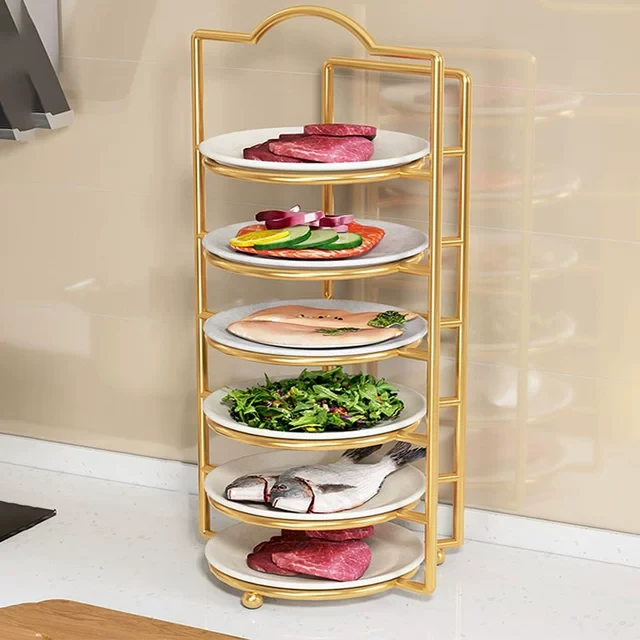 饭店配菜盘置物架厨房备菜盘子收纳架壁挂式多层放碗碟剩菜盘架子