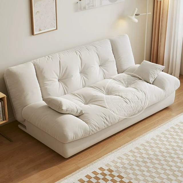 云朵沙发客厅2025小户型懒人沙发床折叠两用双人布艺小沙发奶油风