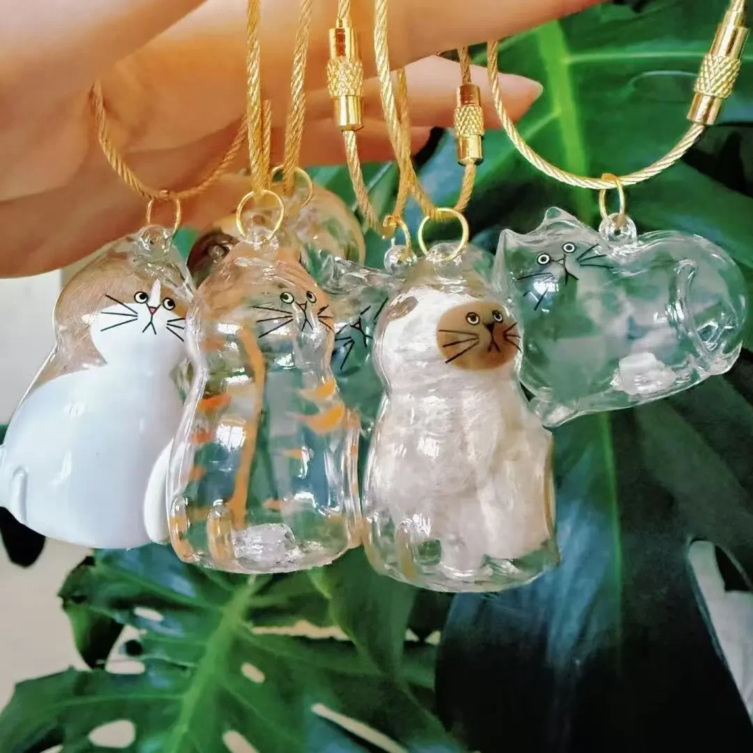 【进账】透明猫毛收纳盒吊饰扭蛋猫咪毛发存放胶囊纪念钥匙扣挂件