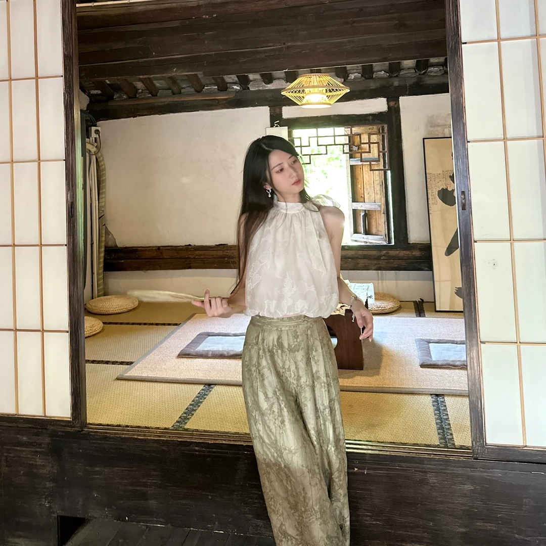 5折 Howalook无事过一夏蓬蓬下摆上衣无袖肌理感细节小众少女夏日