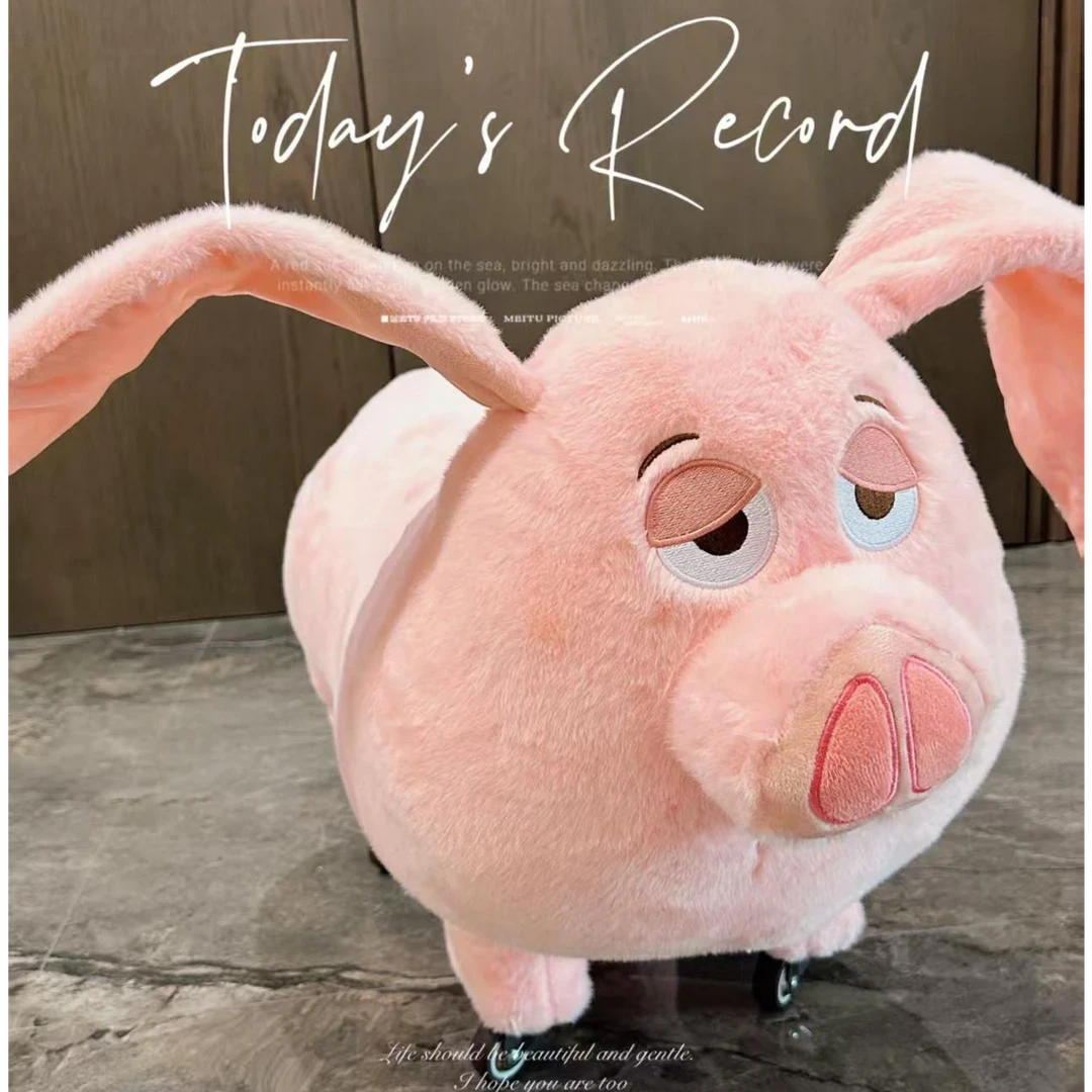 哪吒周边太乙真人飞天猪玩偶 可坐滑轮凳创意公仔 可爱小猪猪板凳