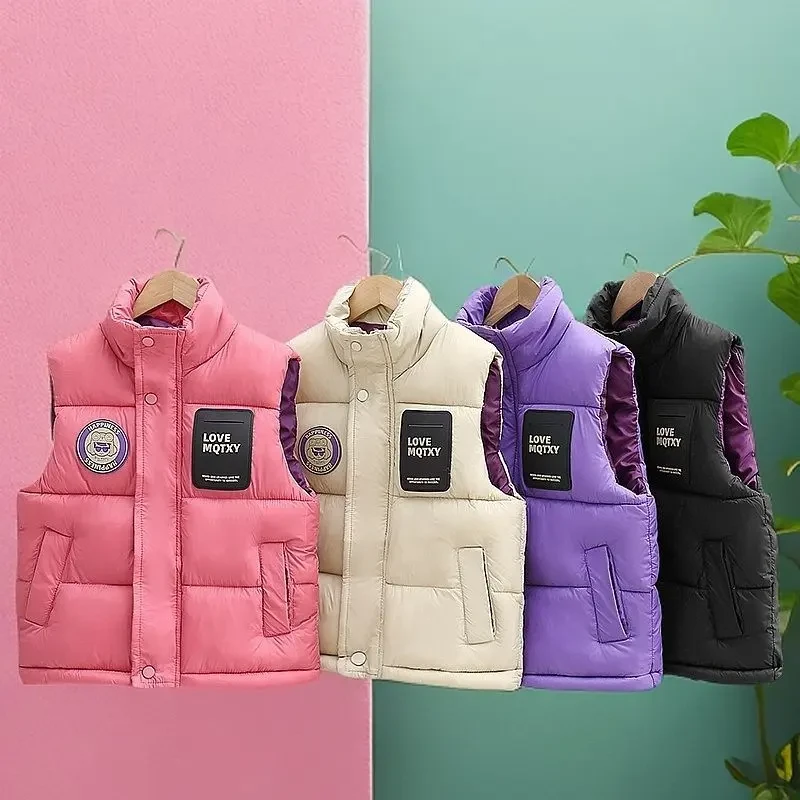 儿童新款马紫金款男童女童立领冬季外穿马甲