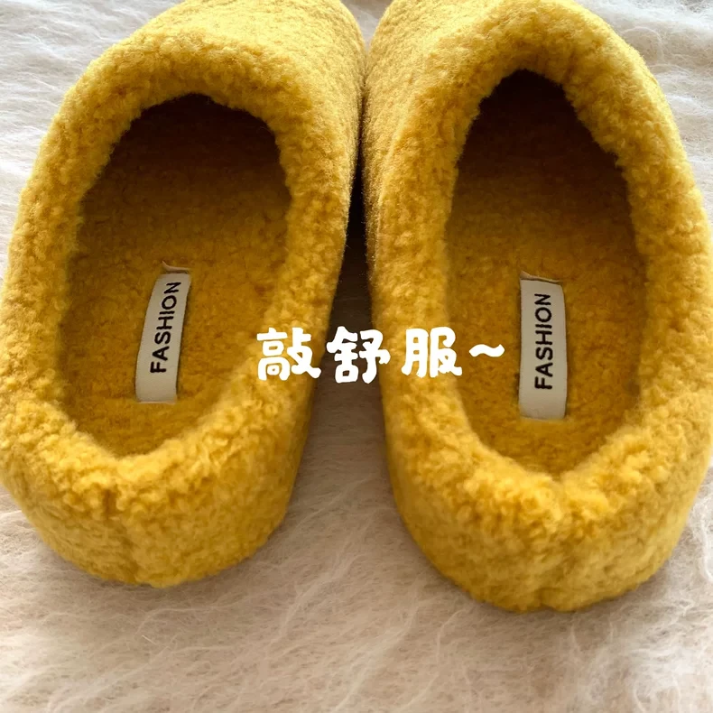 瓦卡亚羊驼~INS泰迪熊绒包头毛毛拖复古加绒勃肯鞋女半拖2025冬新