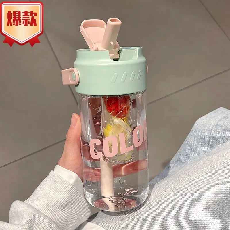 高颜值ins学生党随手杯吸管杯水杯女士专用杯子大容量防摔情侣