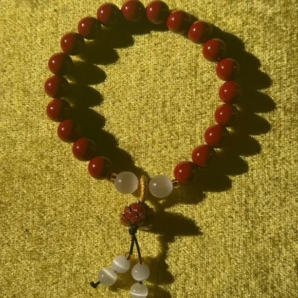 非金属硅胶手链 天然辰砂朱砂莲花手串男女款时尚百搭本命年好运