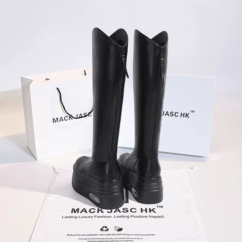 【茹姐福利】10CM超高跟长靴女秋冬新款内增高厚底骑士靴女88333