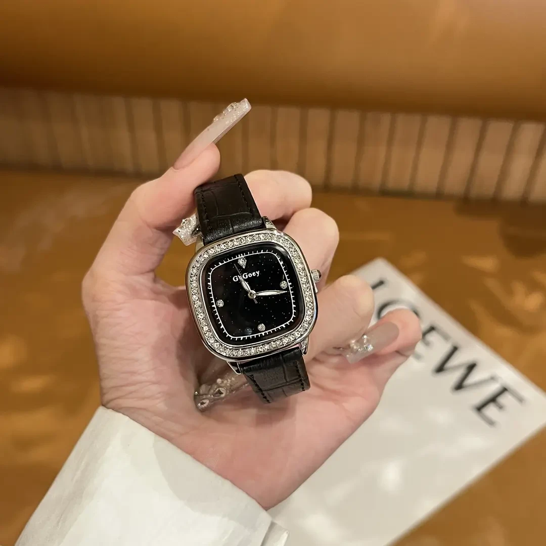 新款女士方形轻奢小众大表盘皮带石英手表时尚百搭MA817-G-283