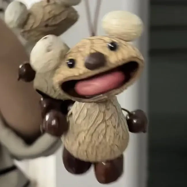 【成品】果壳风铃丑萌娃娃包包挂件挂饰静心治愈大嘴熊创意汽车挂饰