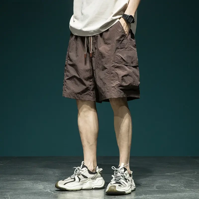 夏季冰丝工装短裤男美式潮流宽松薄款速干五分裤子透气休闲运动裤