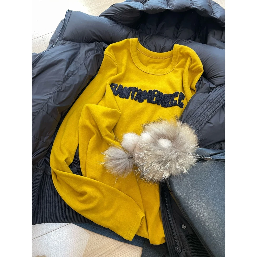 【立体字母上衣】秋冬亮色贴布百搭打底 2411B5107