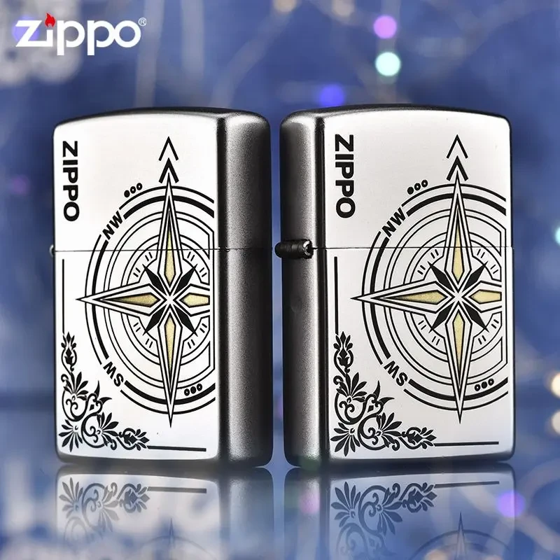 zippo打火机爱情指南针送男朋友礼物官方正品煤油防风打火机DYJ1