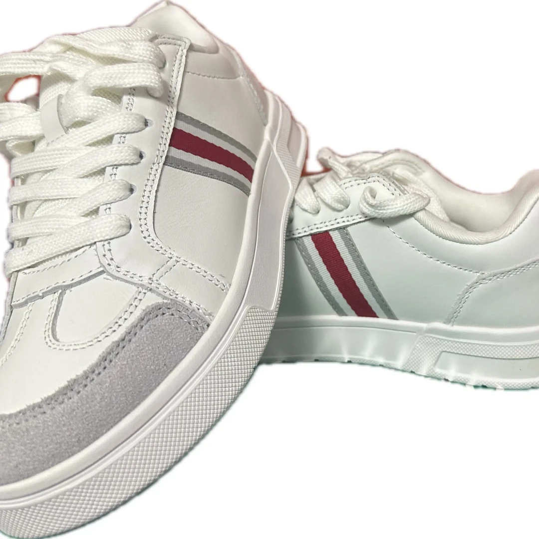 夏季真皮做旧复古小脏鞋休闲平底厚底系带运动板鞋