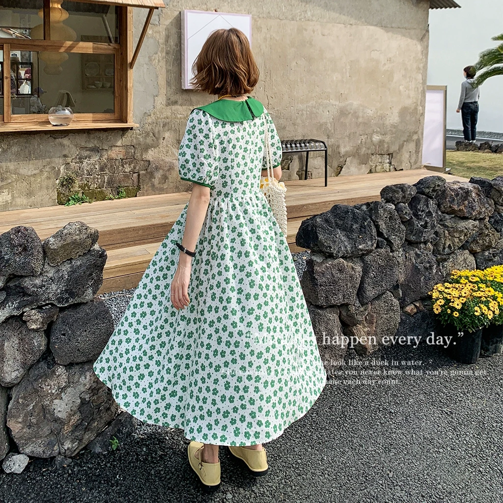 2025夏季碎花长裙短款碎花雪纺连衣裙长裙子气质时尚显瘦复古法式