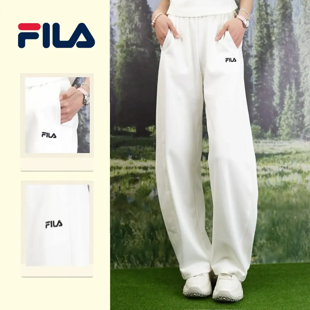 斐乐女生裤子弯刀裤夏薄款宽松休闲百搭显瘦运动长裤F11W529601F