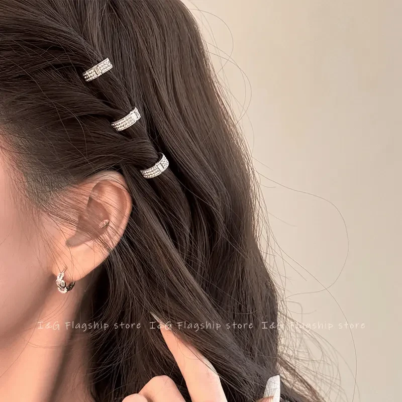 虞书欣Jennie同款圆形金属发扣刘海发夹女前额侧边夹水钻发卡头饰