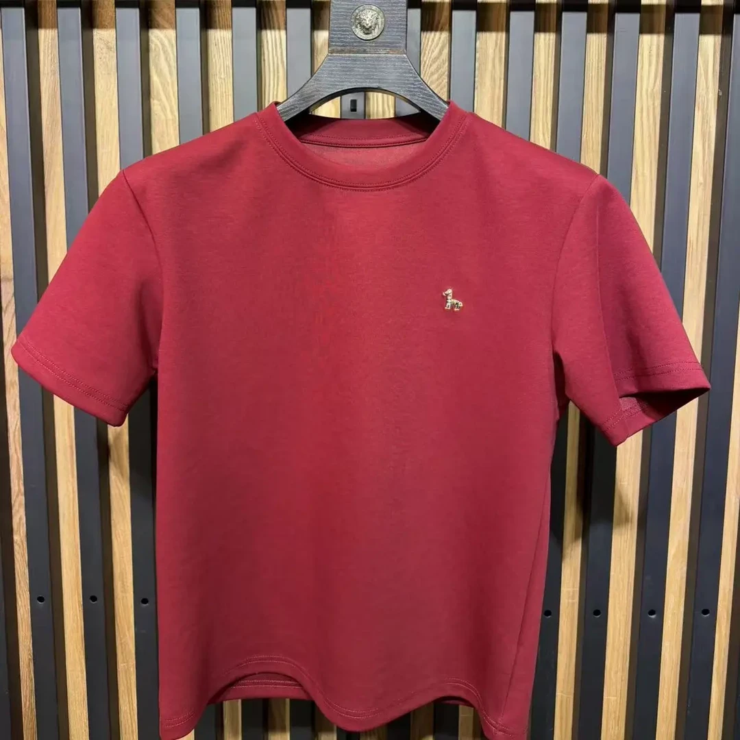 美式痞帅小马刺绣短袖T恤男士圆领宽松休闲潮流青年上