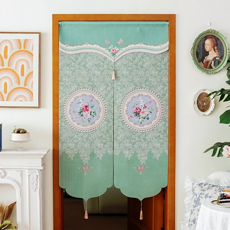 门帘免打孔遮挡2025新款夏季半帘法式纱帘家用厨房卫生间遮挡帘子