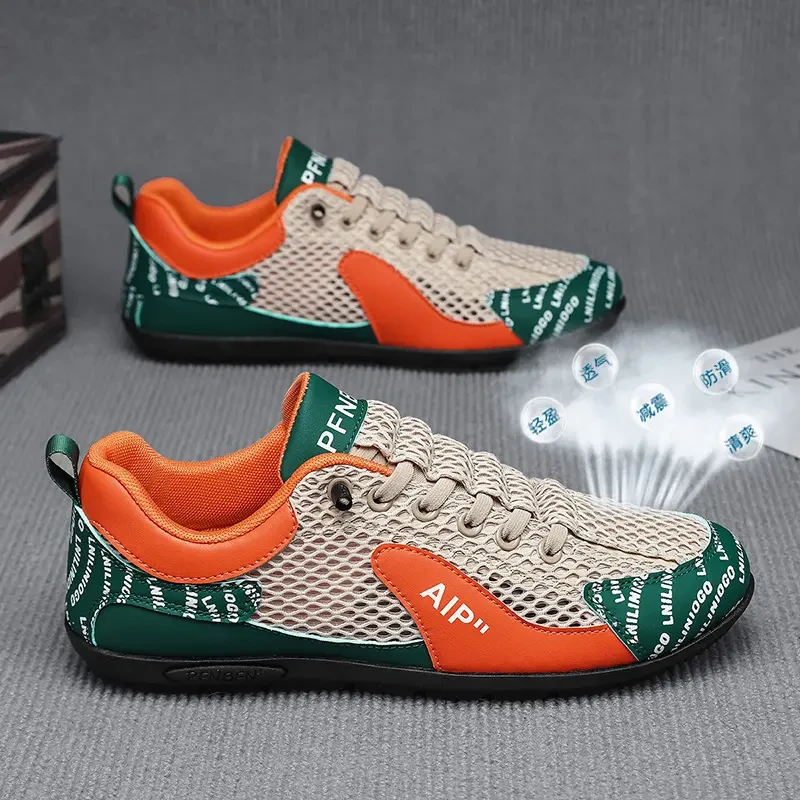 【设计师款】2025夏季新款男鞋百搭低帮豆豆鞋透气不闷脚休闲网面鞋