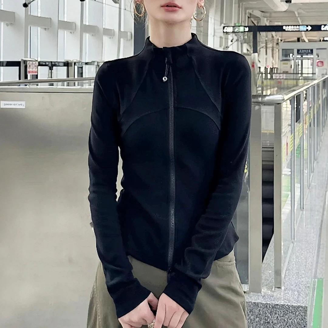 美式拉链立领修身显瘦外套女2025新款爆款秋季高级感开衫长袖上衣