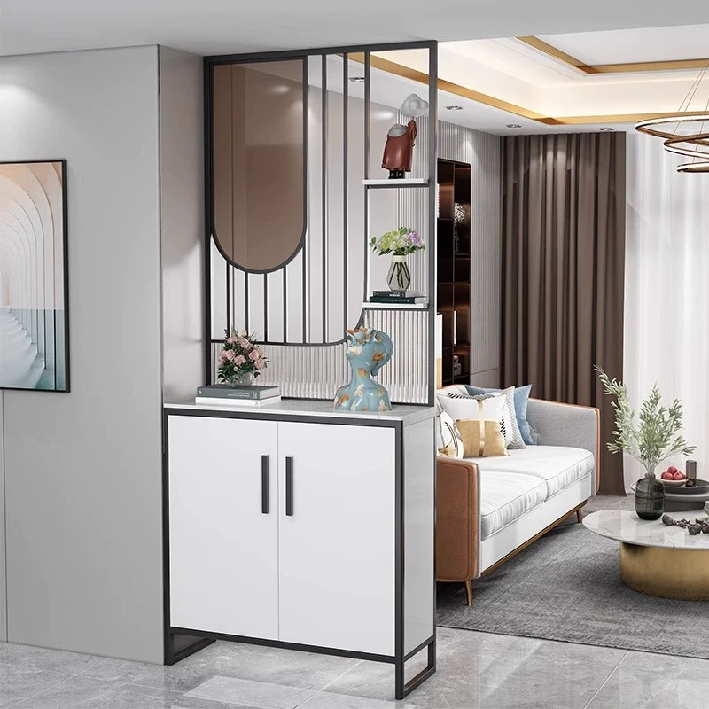 入户鞋柜屏风一体现代创意长虹玻璃简约家用门口客厅轻奢玄关隔断