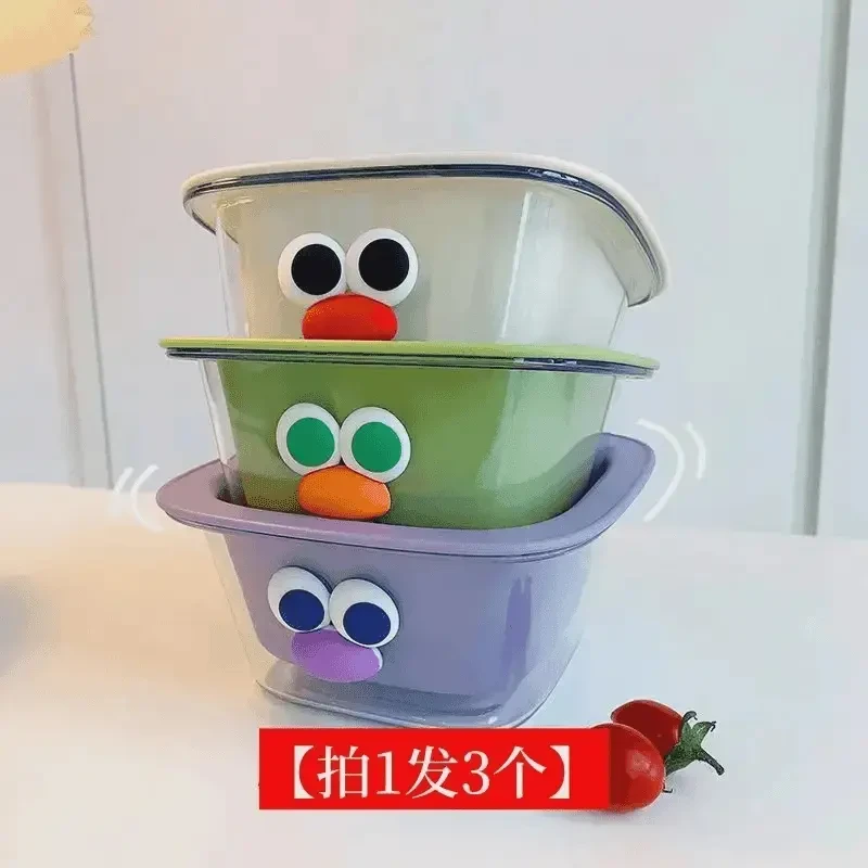 【拍1发3个】新款双层多巴胺水果沥水篮蔬菜沥水蓝家用家用碗10个装