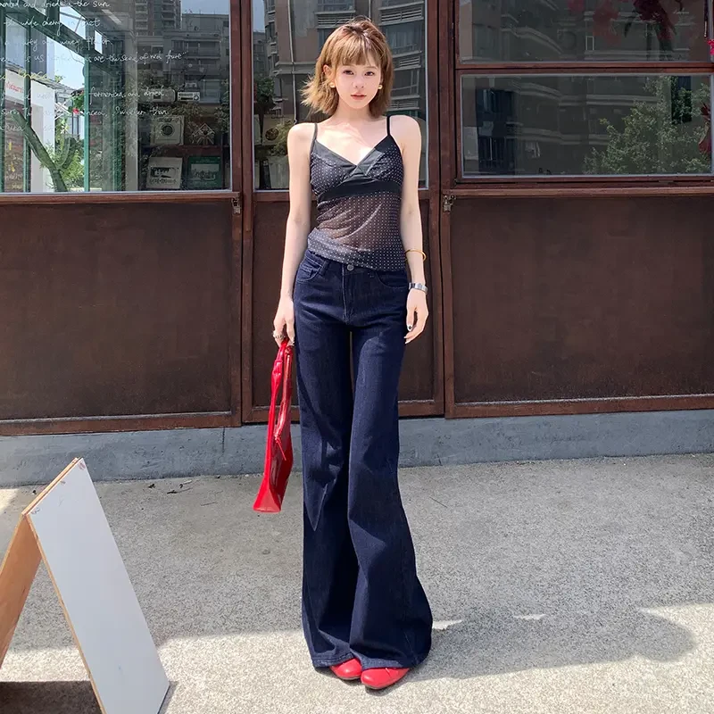 2025新款时尚显瘦气质辣妹精致时髦复古显瘦弹力原牛休闲喇叭裤女