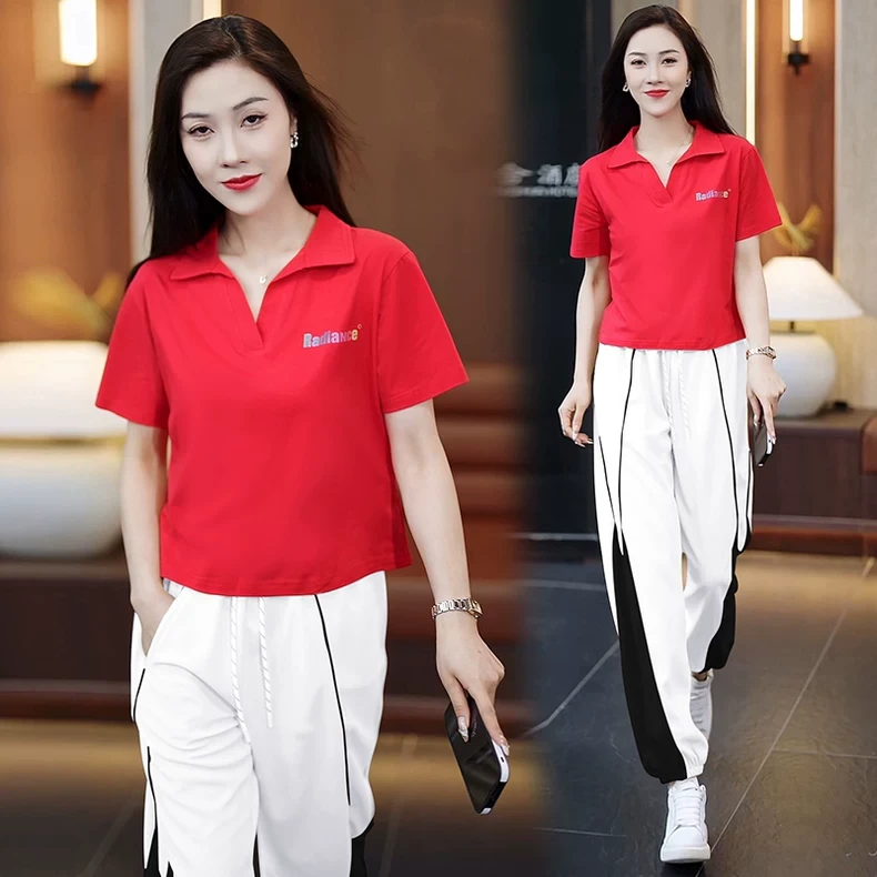 杨丽萍广场舞服装新款套装夏季短袖上衣时尚曳步舞跳舞衣服运动服