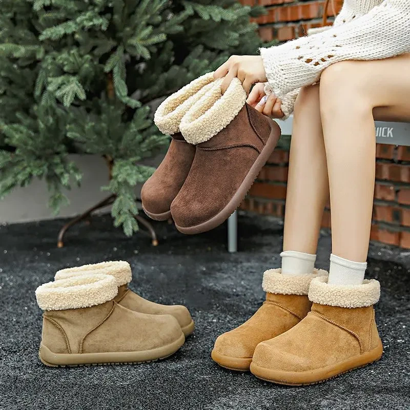 【运费险补贴】新款雪地靴女一脚蹬厚底加绒保暖时尚百搭平底女棉靴