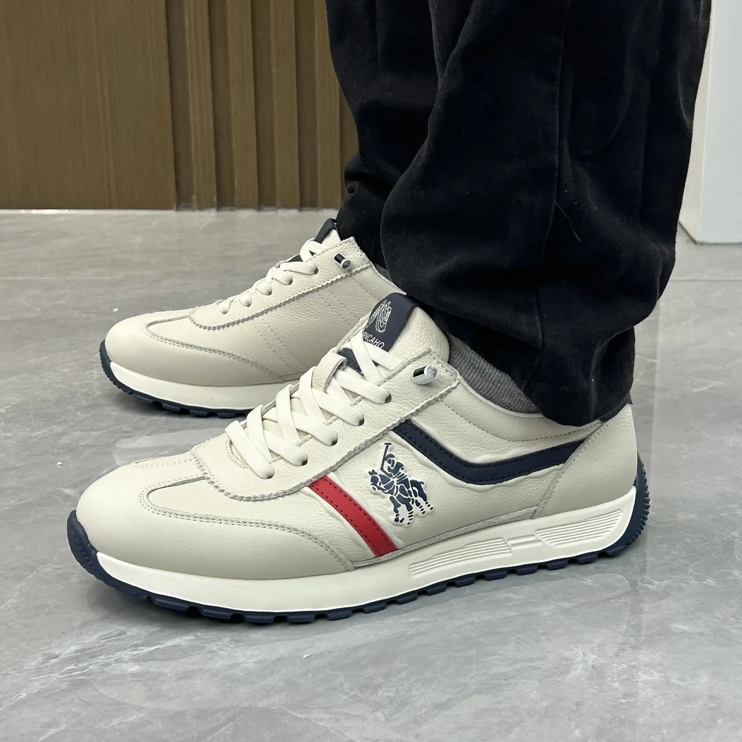 男士新款休闲鞋头层牛皮透气软底防滑耐磨时尚潮流轻奢