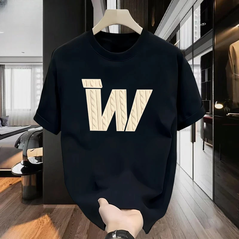 夏季新款短袖t恤男士美式潮牌圆领宽松ins潮流休闲半袖男装体恤衫