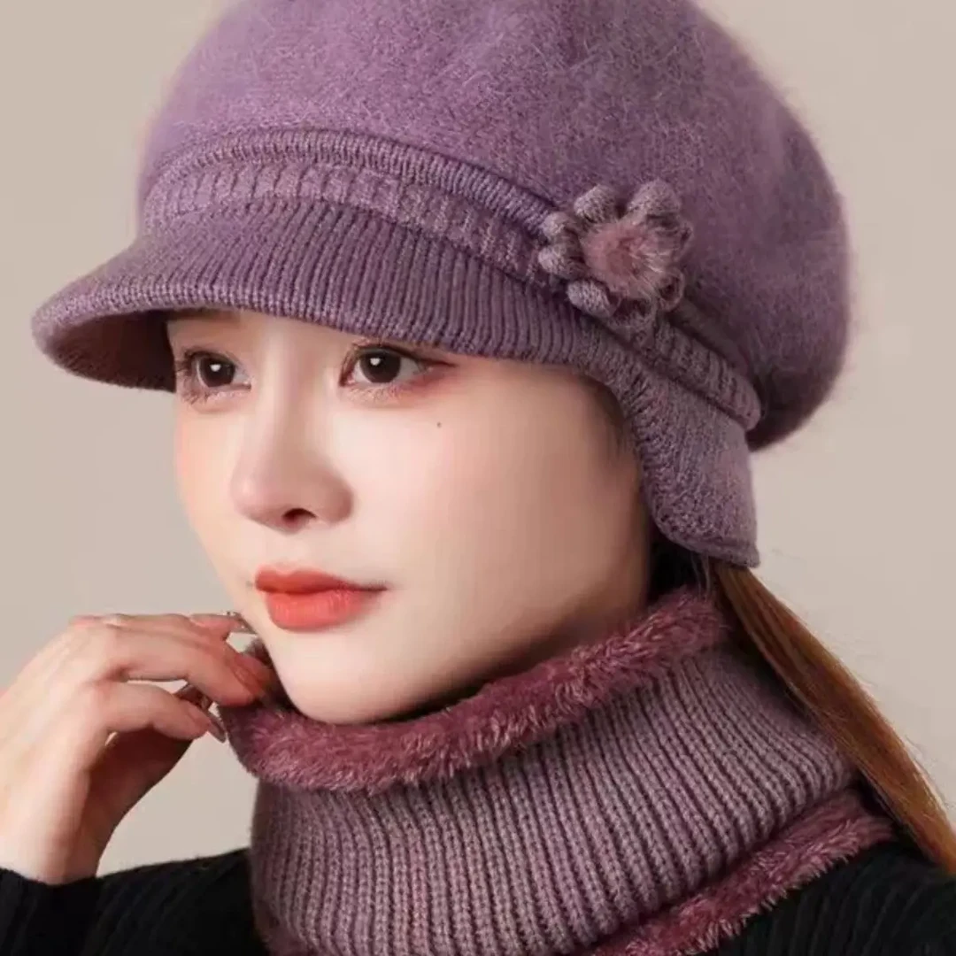 中老年人帽子冬季女秋冬新款护耳妈妈老太太保暖毛钱加绒针织帽