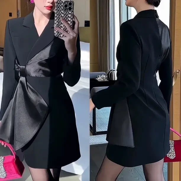 4258春季新款时尚显瘦气质女士网红洋气连衣裙百搭款