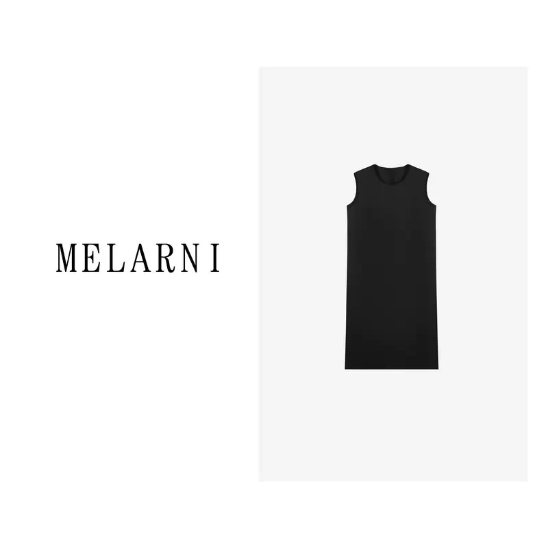 【MELARNI】气质百搭轻奢纯色连衣裙MLN10896