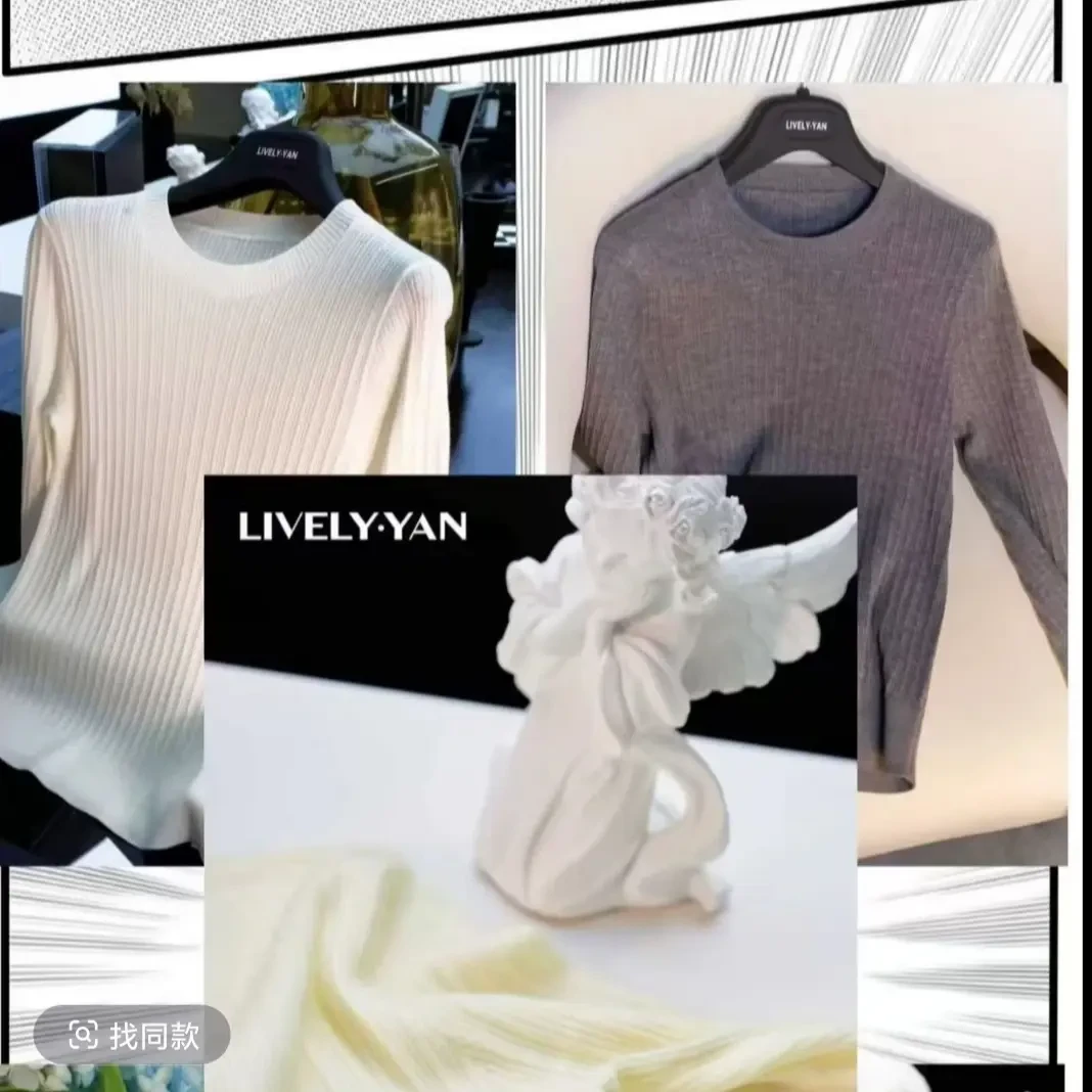 俪妍【LIVELY·YAN】25秋季款羊毛衫73720针织时尚羊绒