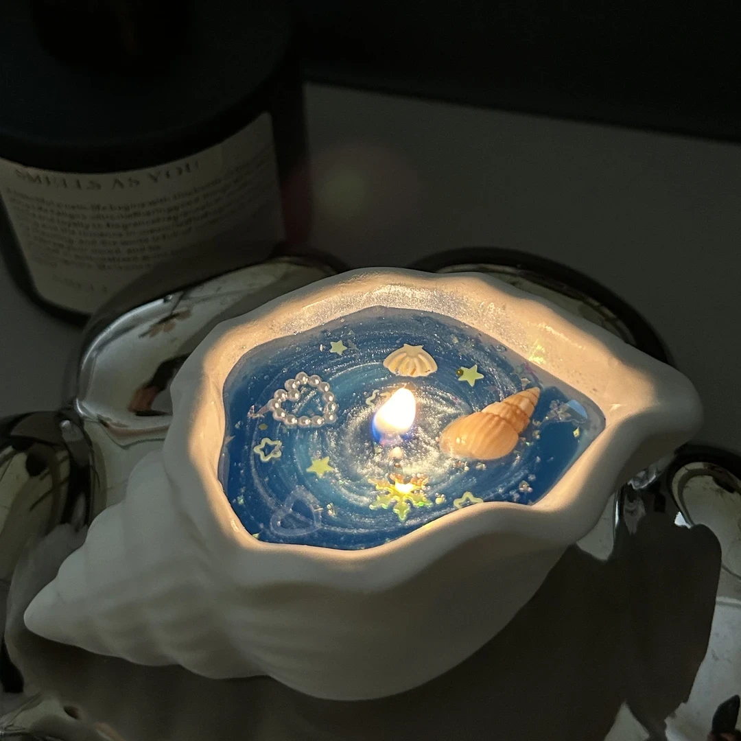 海螺香薰蜡烛氛围感创意香氛海洋摆件浪漫卧室内持久房间生日礼物