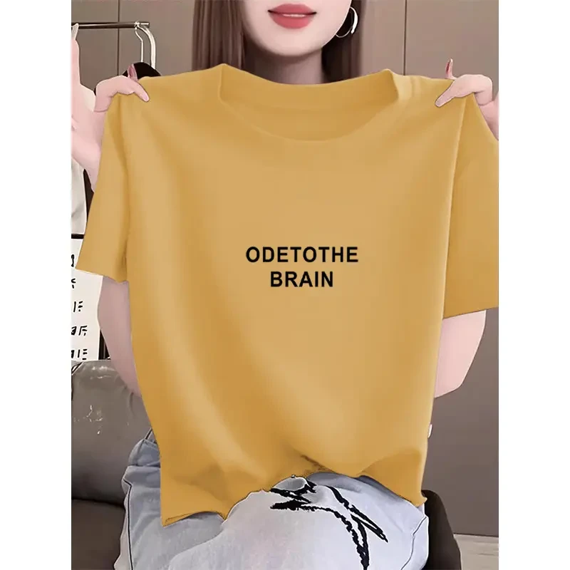 2025新款圆领正肩时尚短袖上衣时尚洋气百搭显瘦不撞款t恤女夏季