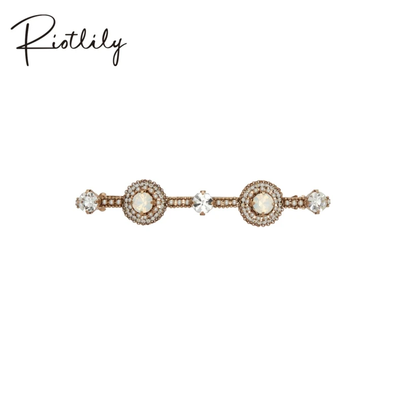 Riot/艾特里里浪漫定格系列横夹锆石贵气感满镶优雅一字夹