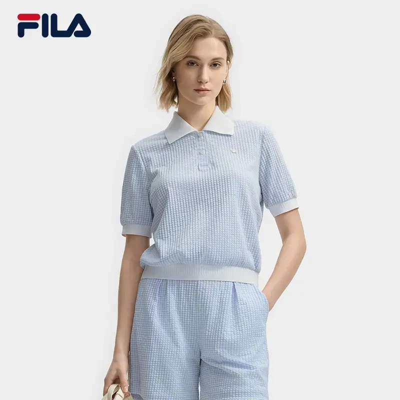 Fila/斐乐【休闲透气】短袖POLO衫夏季女子时尚休闲简约透气翻领T恤