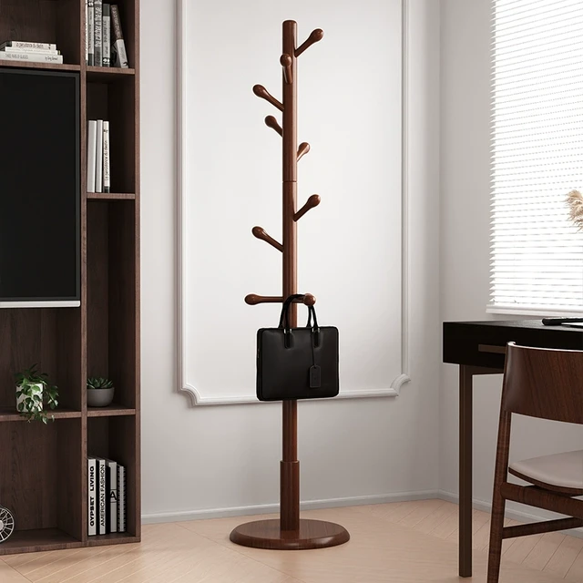 三梦书房实木挂衣架落地卧室衣帽架家用立式衣服架简约现代挂包架