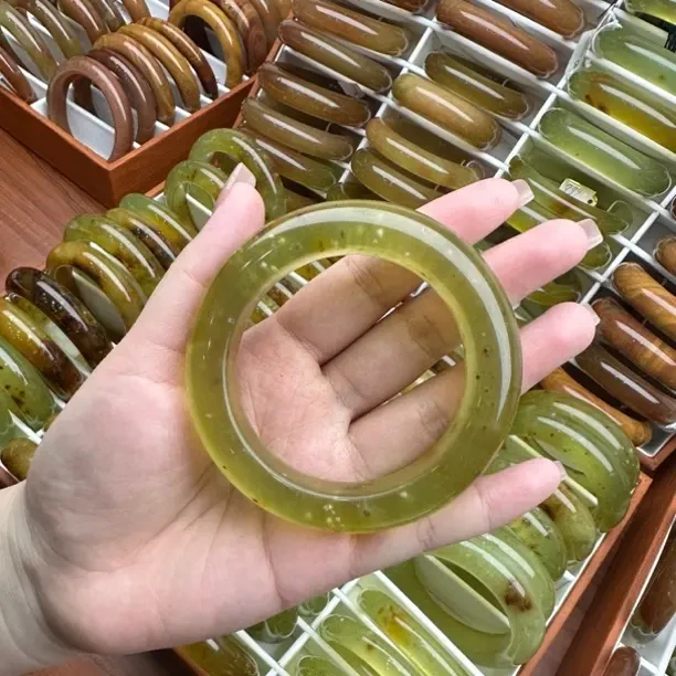 天然岫玉手镯辽阳绿冰透时尚百搭女款