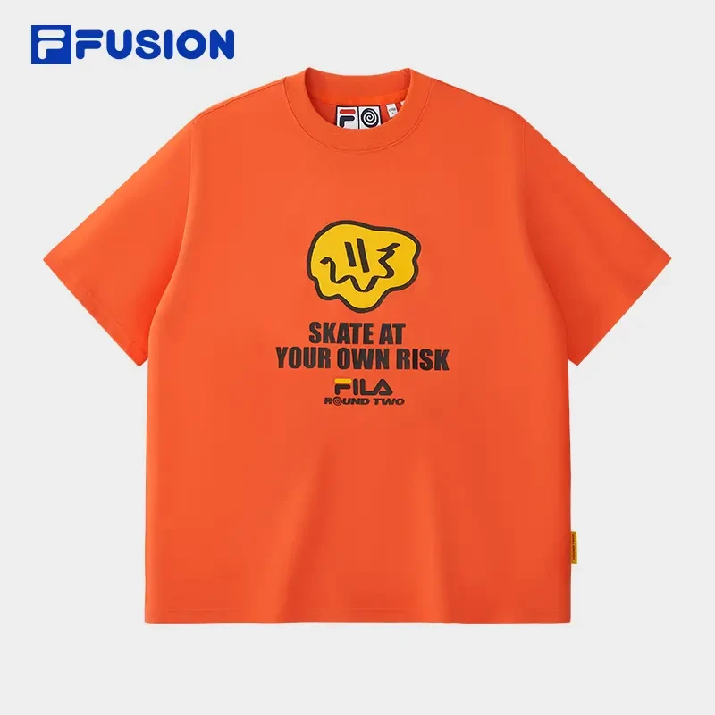 FILA斐乐运动透气纯棉夏季圆领宽松短袖流光风