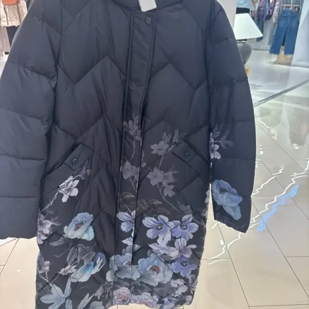 妙采中老年妈妈冬季刺绣连帽洋气保暖羽绒服女大码DY8320892